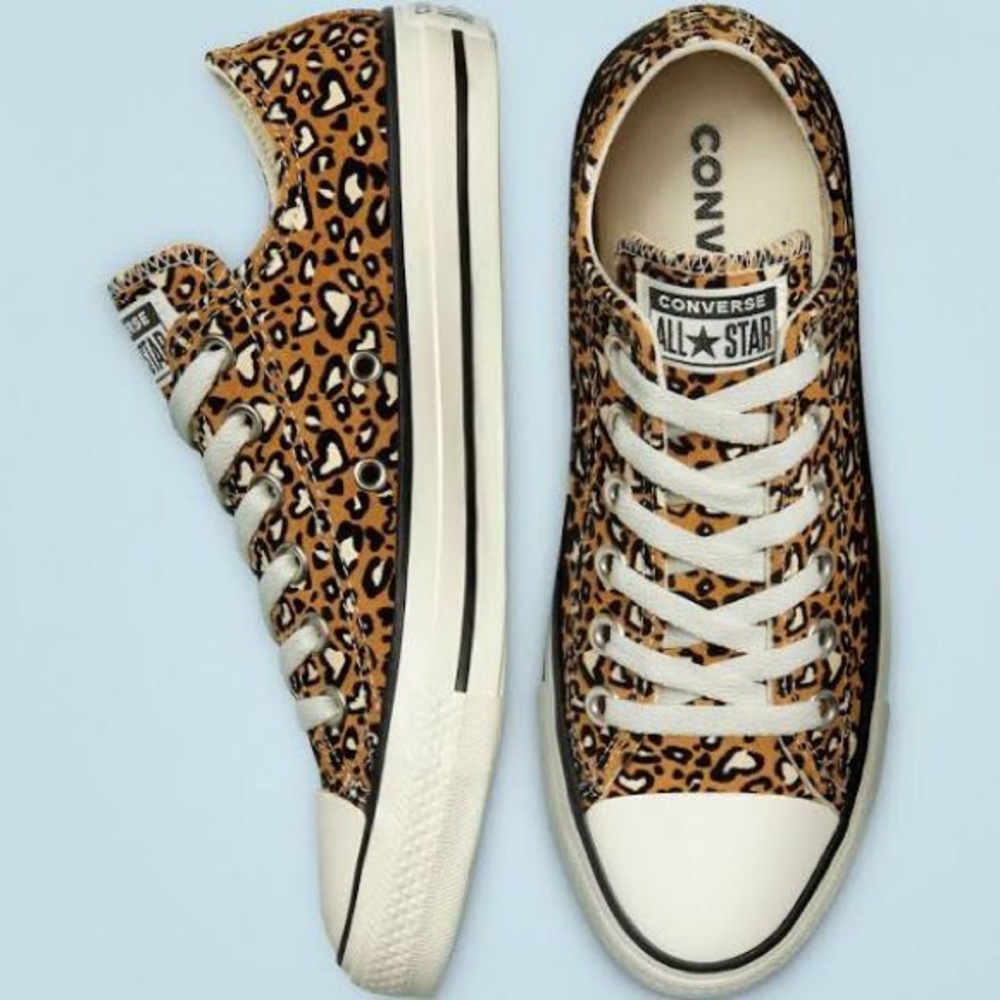 Never worn Converse Chuck Taylors (cheetah)